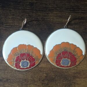 Floral Enamel Earrings